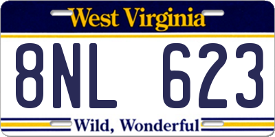 WV license plate 8NL623