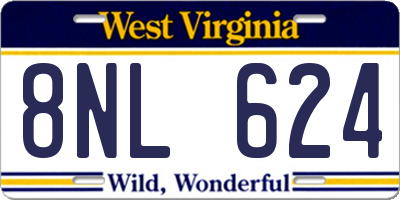 WV license plate 8NL624