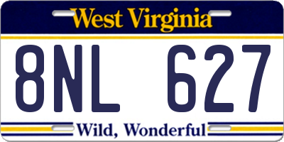 WV license plate 8NL627