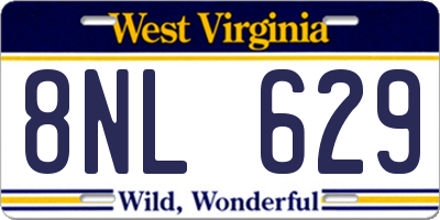 WV license plate 8NL629