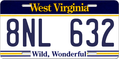 WV license plate 8NL632