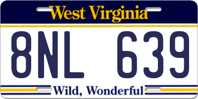 WV license plate 8NL639