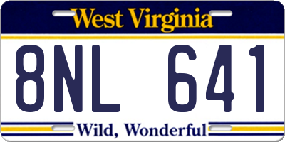 WV license plate 8NL641