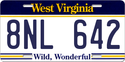 WV license plate 8NL642