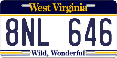 WV license plate 8NL646