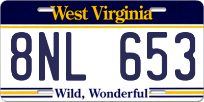WV license plate 8NL653