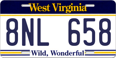 WV license plate 8NL658
