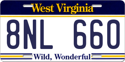 WV license plate 8NL660