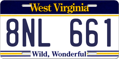 WV license plate 8NL661