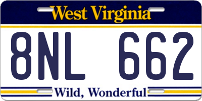 WV license plate 8NL662