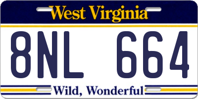 WV license plate 8NL664