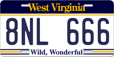 WV license plate 8NL666