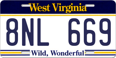 WV license plate 8NL669
