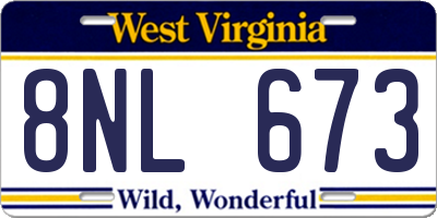 WV license plate 8NL673