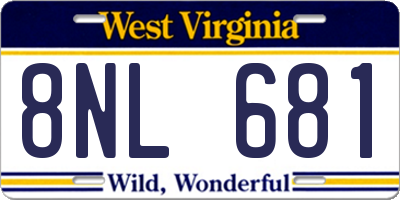 WV license plate 8NL681