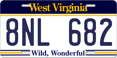 WV license plate 8NL682