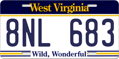WV license plate 8NL683