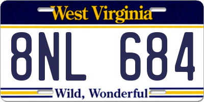 WV license plate 8NL684