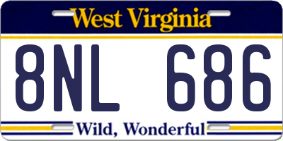 WV license plate 8NL686