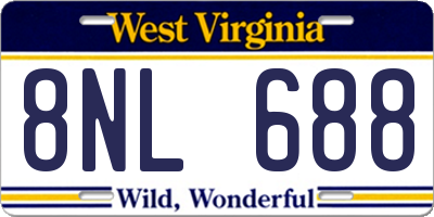 WV license plate 8NL688