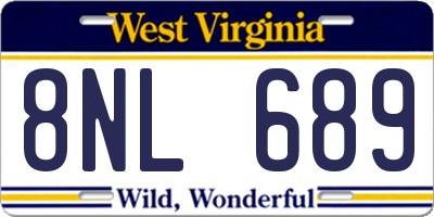 WV license plate 8NL689