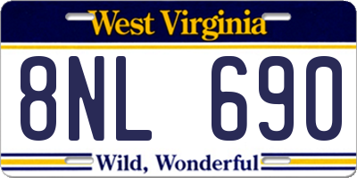 WV license plate 8NL690
