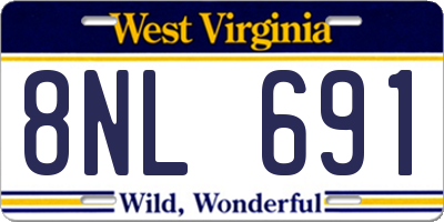 WV license plate 8NL691