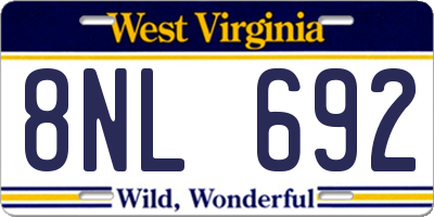 WV license plate 8NL692