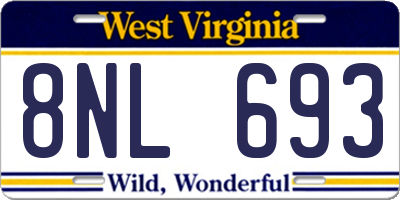 WV license plate 8NL693