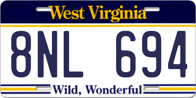 WV license plate 8NL694