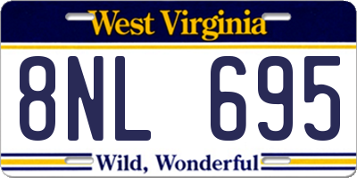 WV license plate 8NL695