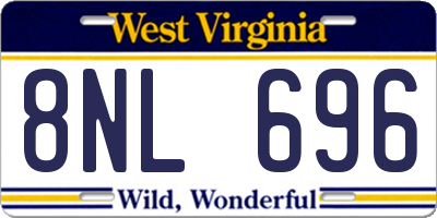 WV license plate 8NL696