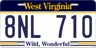WV license plate 8NL710