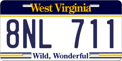 WV license plate 8NL711