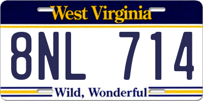 WV license plate 8NL714