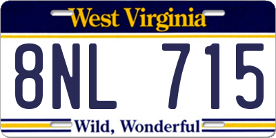 WV license plate 8NL715