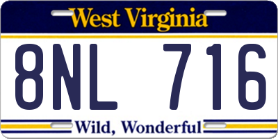 WV license plate 8NL716