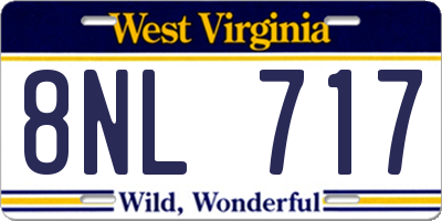 WV license plate 8NL717