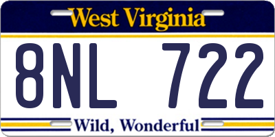 WV license plate 8NL722