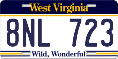 WV license plate 8NL723