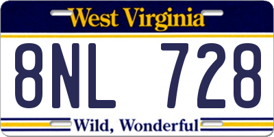 WV license plate 8NL728