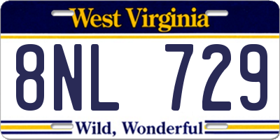 WV license plate 8NL729