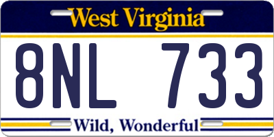 WV license plate 8NL733