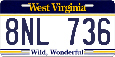 WV license plate 8NL736