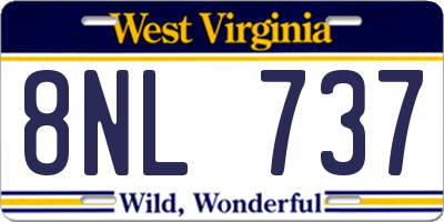 WV license plate 8NL737