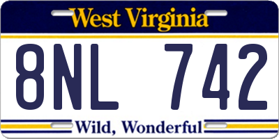 WV license plate 8NL742