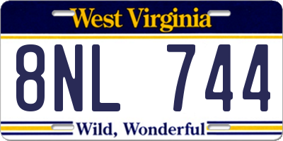WV license plate 8NL744