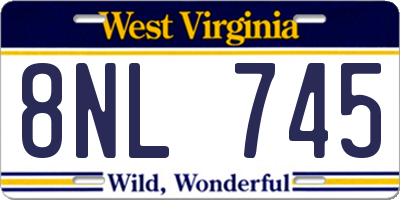 WV license plate 8NL745
