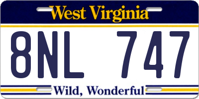 WV license plate 8NL747
