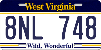 WV license plate 8NL748